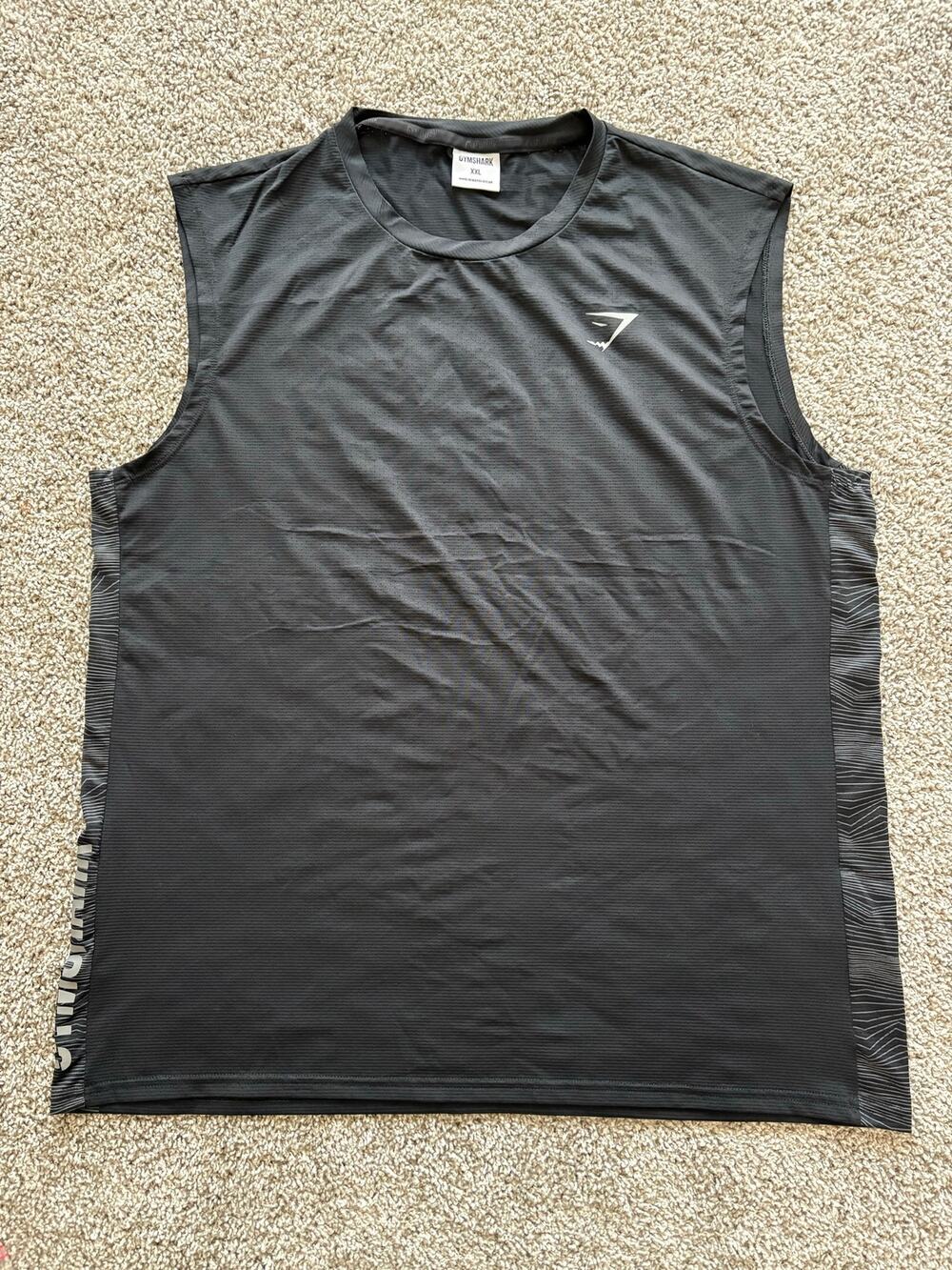 Gymshark Men's Sport Stripe Lightweight Sleeveless Tank Top Black XXL